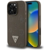 Guess Grained Hot Stamp Peony Triangle Logo MagSafe - Etui do iPhone 16 Pro Max (brązowy)