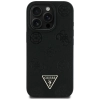 Guess Grained Hot Stamp Peony Triangle Logo MagSafe - Etui do iPhone 16 Pro Max (czarny)