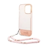 Guess Translucent Pearl Strap - Etui iPhone 14 Pro (różowy)