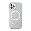 Guess Metal Outline MagSafe - Etui iPhone 12 / iPhone 12 Pro (przezroczysty / srebrny)