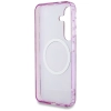 Guess Glitter Flowers Triangle Buttons MagSafe - Etui do Samsung Galaxy S25 (fioletowy)