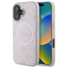 Guess Saffiano Peony Classic Logo MagSafe - Etui iPhone 16 (różowy)