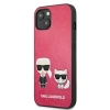 Karl Lagerfeld PU Leather Karl & Choupette Embossed - Etui iPhone 13 Mini (fuksja)