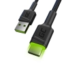 Kabel USB-C LED 2m Green Cell Ray | Ultra Charge | QC 3.0