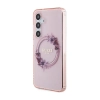 Guess IML Flowers Wreath MagSafe - Etui Samsung Galaxy S24 (różowy)