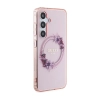 Guess IML Flowers Wreath MagSafe - Etui Samsung Galaxy S24 (różowy)