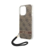Guess 4G Print Cord - Etui ze smyczką iPhone 14 Pro Max (brązowy)