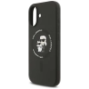 Karl Lagerfeld Silicone Karl & Choupette Ring MagSafe - Etui iPhone 17 (czarny)