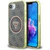 Guess IML Metal Glitter 4G Circle Triangle MagSafe - Etui do iPhone 16e (brązowy)