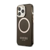 Guess Gold Outline Translucent MagSafe - Etui iPhone 13 Pro (czarny)
