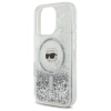 Karl Lagerfeld Liquid Glitter Karl Head MagSafe - Etui iPhone 16 Pro (przezroczysty)