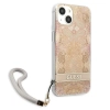 Guess Flower Cord - Etui ze smyczką iPhone 13 mini (Gold)