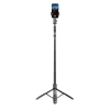 Crong SelfieGo Ultra - Aluminiowy selfie stick Bluetooth tripod (czarny)