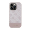 Guess 4G Bottom Stripe Metal Logo Collection - Etui iPhone 15 Pro (różowy)