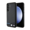 BMW Leather Carbon Blue Line - Etui Samsung Galaxy S24+ (czarny)