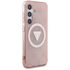 Guess 4G Glitter Triangle Buttons MagSafe - Etui do Samsung Galaxy S25 (różowy)