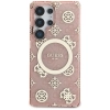 Guess 4G Background Gold Electroplated Peony Pattern MagSafe - Etui do Samsung Galaxy S25 Ultra (różowy)