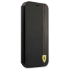 Ferrari Booktype On Track Carbon Stripe - Etui iPhone 13 mini (czarny)