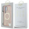 Guess 4G Background Gold Electroplated Peony Pattern MagSafe - Etui do Samsung Galaxy S25 Ultra (różowy)