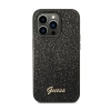 Guess Glitter Flakes Metal Logo Case - Etui iPhone 14 Pro (czarny)