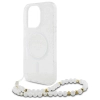 Guess IML Glitter With Pearl Strap MagSafe - Etui iPhone 16 Pro Max (przezroczysty)