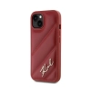 Karl Lagerfeld Diagonal Quilted Script - Etui iPhone 15 / 14 / 13 (czerwony)