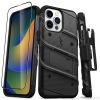 ZIZO BOLT Series - Pancerne etui iPhone 14 Pro Max ze szkłem 9H na ekran + uchwyt z podstawką (czarny)