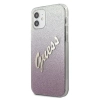 Guess Glitter Gradient Script - Etui iPhone 12 mini (różowy)