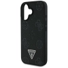 Guess Grained Hot Stamp Peony Triangle Logo MagSafe - Etui do iPhone 16 (czarny)