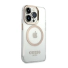 Guess Metal Outline Magsafe - Etui iPhone 14 Pro (przezroczysty / złoty)