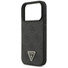 Guess Leather 4G Triangle Strass MagSafe - Etui iPhone 17 Pro (czarny)
