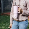 Quokka Stream - Kubek termiczny ze stali nierdzewnej 950 ml ze słomką (Light Pink)