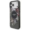 Guess IML Flowers Electro Pearl Strap MagSafe - Etui iPhone 17 Pro Max (czarny)