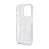 Guess Ring Stand Script Glitter MagSafe - Etui iPhone 15 Pro (przezroczysty)
