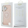 Guess IML Metal Glitter 4G Circle Triangle MagSafe - Etui do iPhone 16 (różowy)