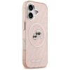 Karl Lagerfeld IML Glitter Karl & Choupette Heads Logo MagSafe - Etui iPhone 17 (różowy)
