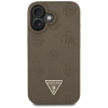 Guess Grained Hot Stamp Peony Triangle Logo MagSafe - Etui do iPhone 16 (brązowy)
