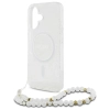 Guess IML Glitter With Pearl Strap MagSafe - Etui iPhone 16 Plus (przezroczysty)