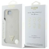 Guess Grained Hot Stamp Peony Triangle Logo MagSafe - Etui do iPhone 16e (beżowy)