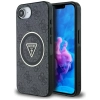 Guess IML Metal Glitter 4G Circle Triangle MagSafe - Etui do iPhone 16e (czarny)