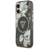 Guess IML Glitter Flowers Triangle MagSafe - Etui iPhone 17 (czarny)