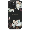 Guess Grained Printed Flower Pattern MagSafe - Etui do iPhone 16 Pro Max (czarny)