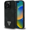 Guess Grained Hot Stamp Peony Triangle Logo MagSafe - Etui do iPhone 16 Pro Max (czarny)