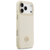 Guess Grained Strass Logo MagSafe - Etui iPhone 17 Pro Max (beżowy)