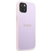 Guess Saffiano Hot Stamp & Metal Logo - Etui iPhone 13 mini (liliowy)