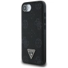 Guess Grained Hot Stamp Peony Triangle Logo MagSafe - Etui do iPhone 16e (czarny)