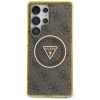 Guess 4G Glitter Triangle Buttons MagSafe - Etui do Samsung Galaxy S25 Ultra (brązowy)