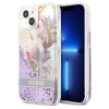 Guess Liquid Glitter Flower - Etui iPhone 13 mini (fioletowy)