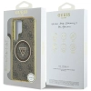 Guess 4G Glitter Triangle Buttons MagSafe - Etui do Samsung Galaxy S25 Ultra (brązowy)