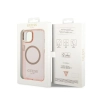 Guess Gold Outline Translucent MagSafe - Etui iPhone 14 Plus (różowy)